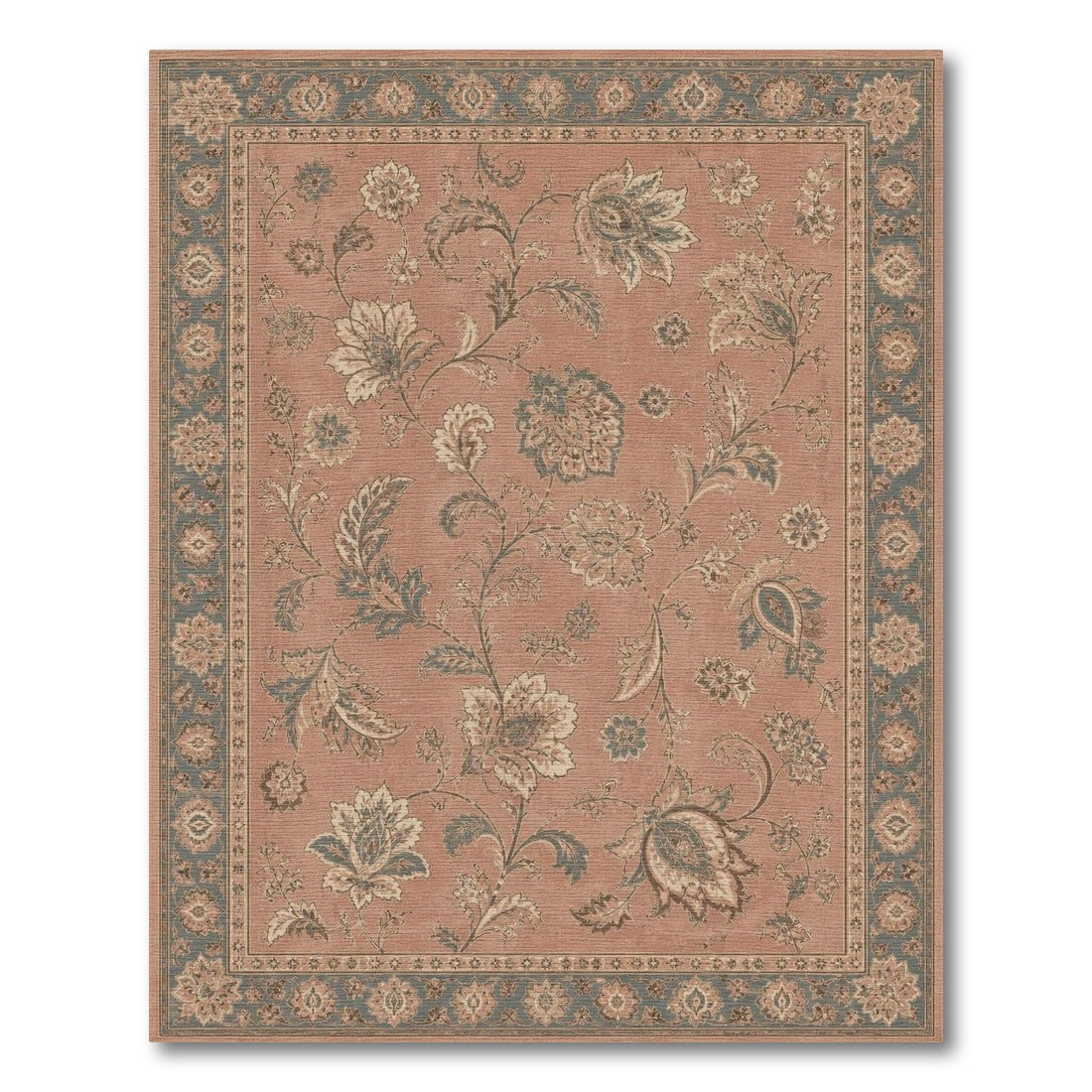Pink Vintage Floral Vintage Area Rug