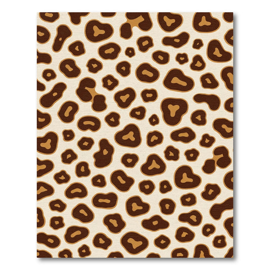 Brown Leopard Spots Cream Background Rug
