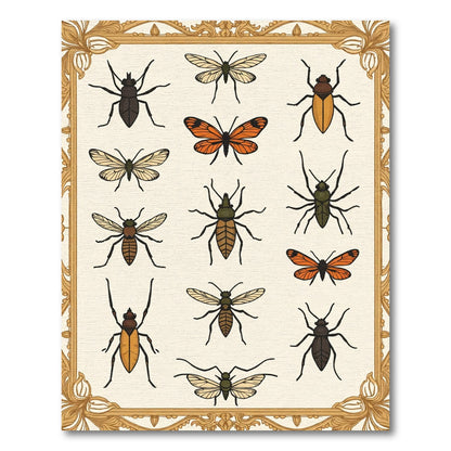 Collection Amber Orange Insect Illustration Rug