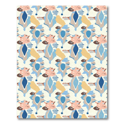 Abstract Soft Pastel Geometric Forms Rug