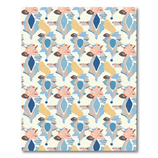 Abstract Soft Pastel Geometric Forms Rug