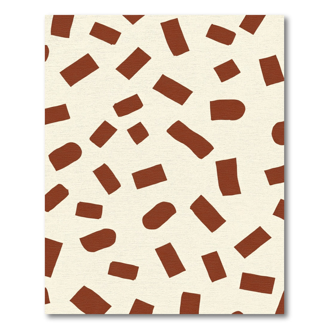 Abstract Terracotta Brick Scatter Rug
