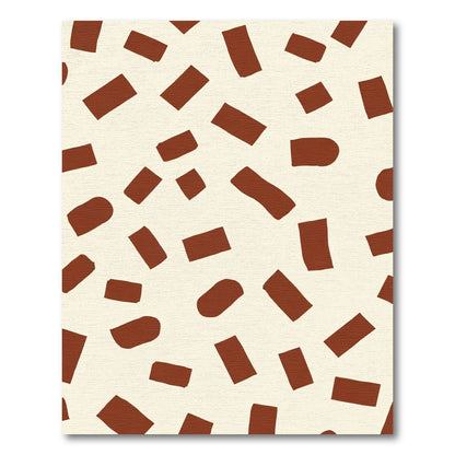 Abstract Terracotta Brick Scatter Rug
