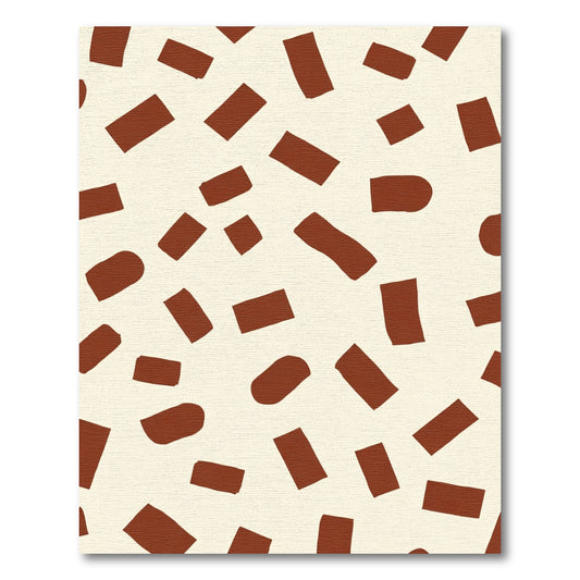 Abstract Terracotta Brick Scatter Rug