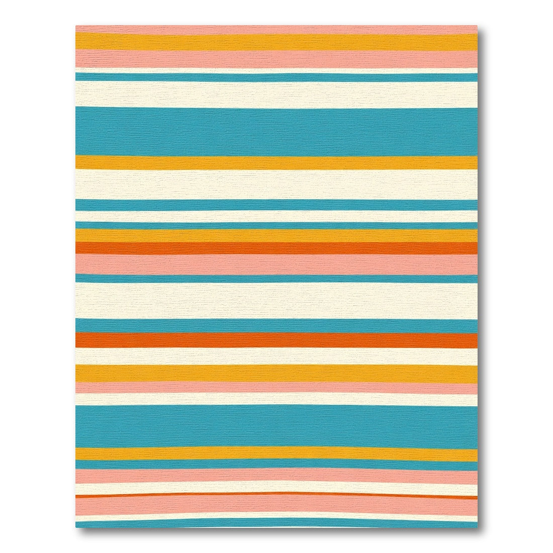 Retro Teal Orange Pink Striped Rug