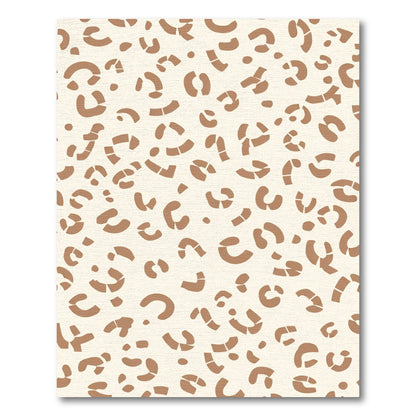 Cream Brown Spotted Abstract Leopard Rug