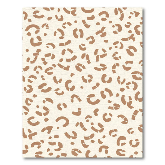 Cream Brown Spotted Abstract Leopard Rug