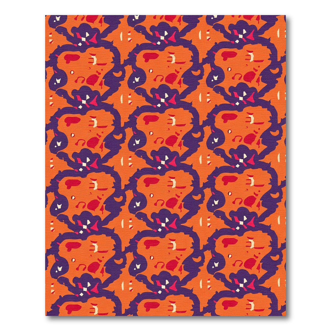 Bold Orange Purple Abstract Heart Rug