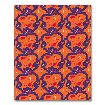 Bold Orange Purple Abstract Heart Rug