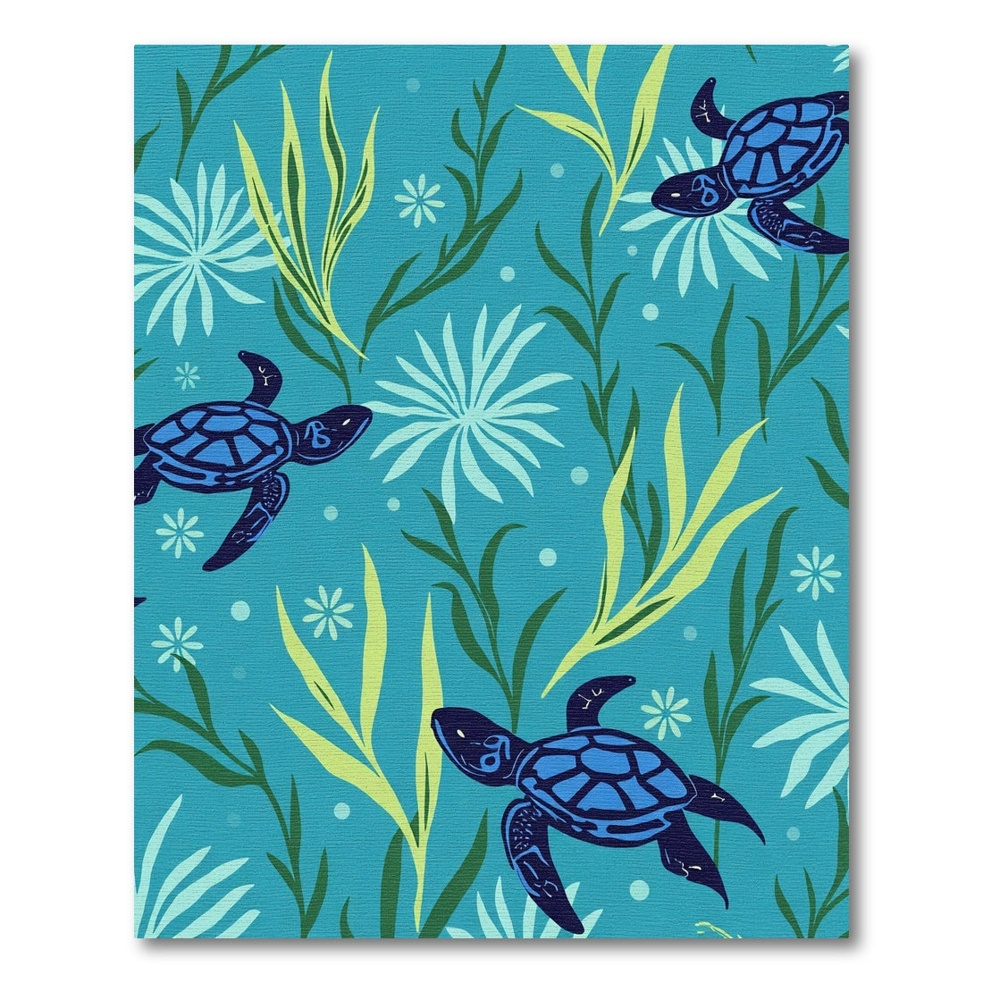 Blue Turtle Seaweed And Anemone Rug