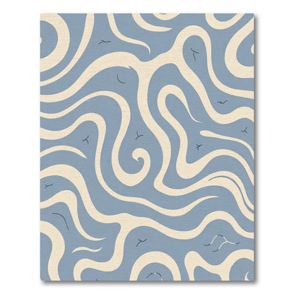 Abstract Serene Swirl Flow Rug