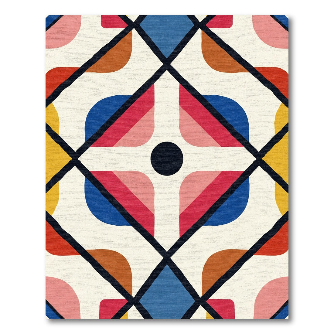 Bold Mondrian Diamond Graphic Rug