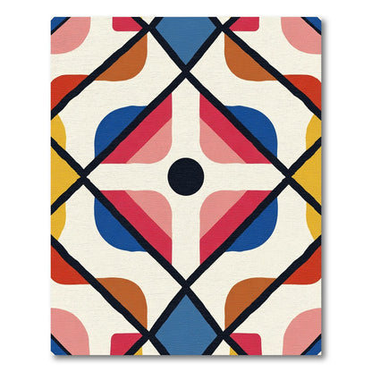 Bold Mondrian Diamond Graphic Rug