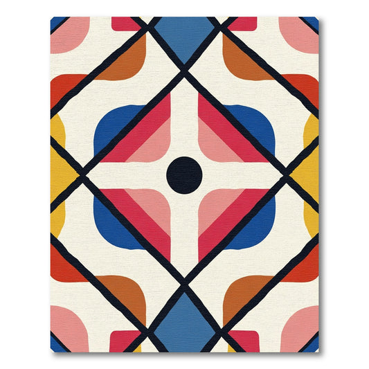 Bold Mondrian Diamond Graphic Rug