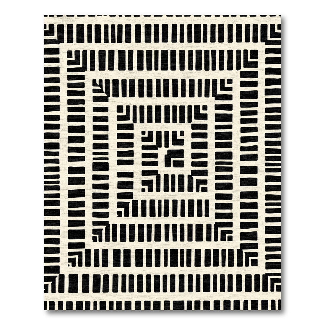 Abstract Square Labyrinth Layout Rug
