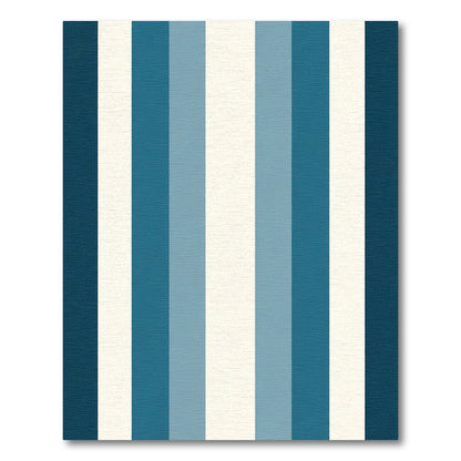 Classic Blue Cream Vertical Stripe Rug
