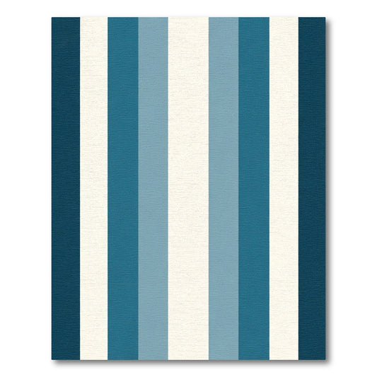 Classic Blue Cream Vertical Stripe Rug