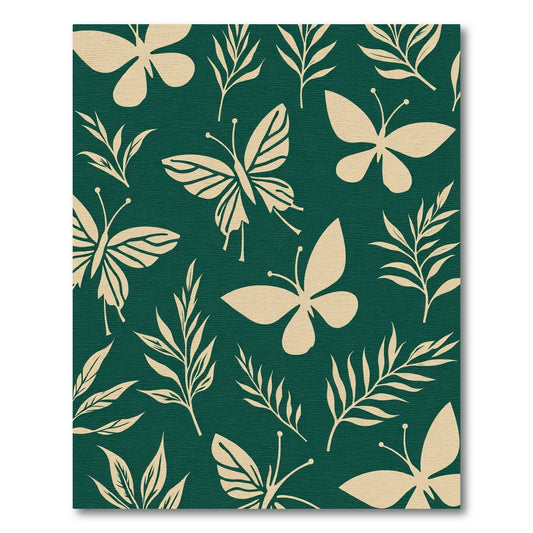 Cream Butterfly Foliage Scene Rug