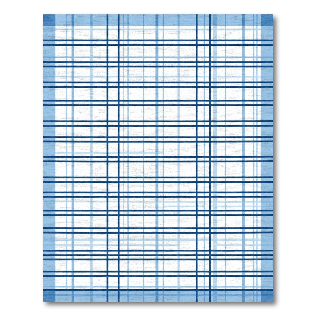 Blue and White Crossing Lines Rug