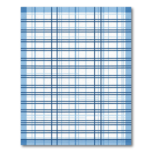 Blue and White Crossing Lines Rug