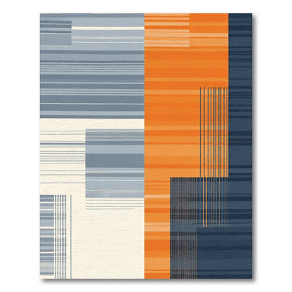 Modern Abstract Geometric Stripe Rug