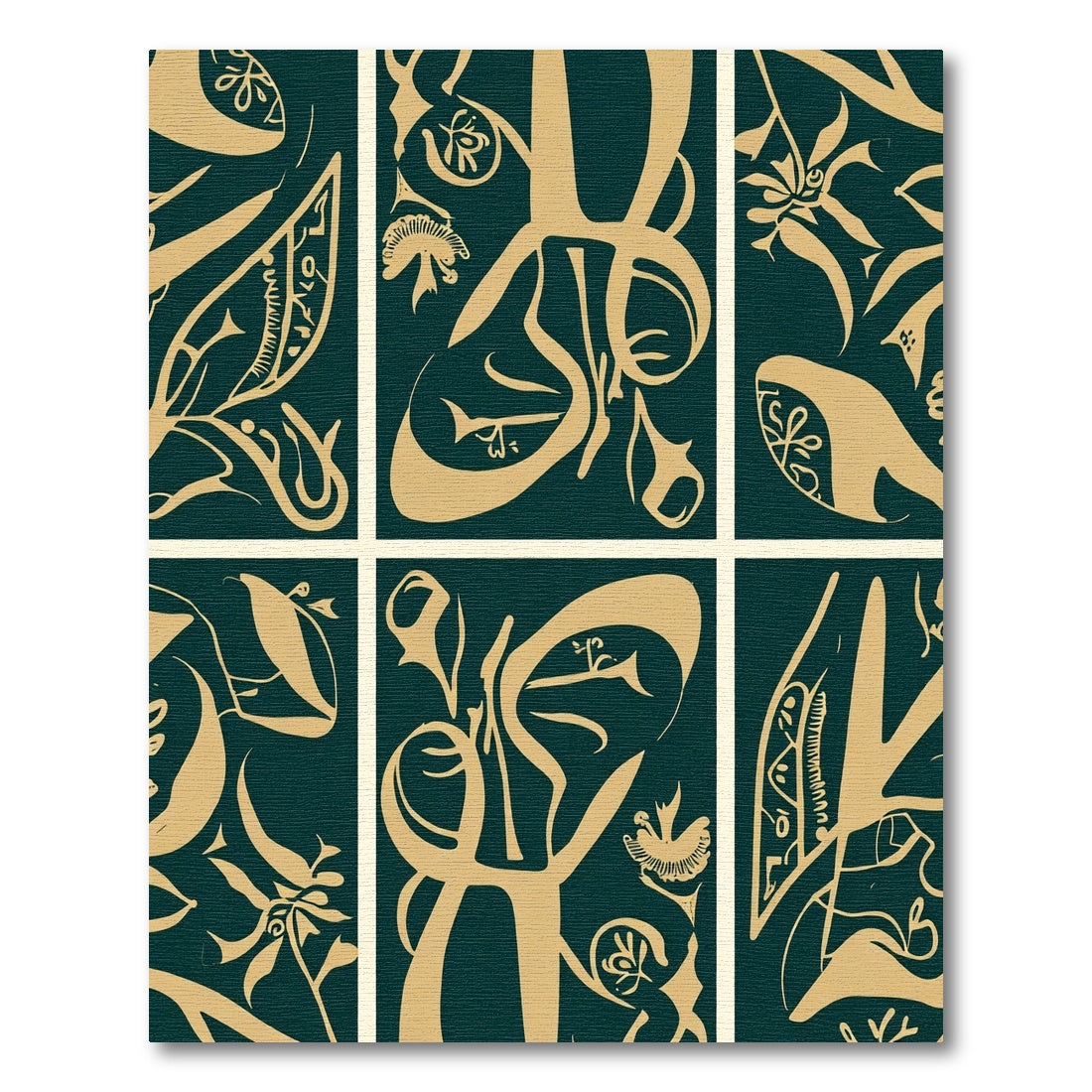 Deep Teal Elegant Calligraphy Swirls Rug