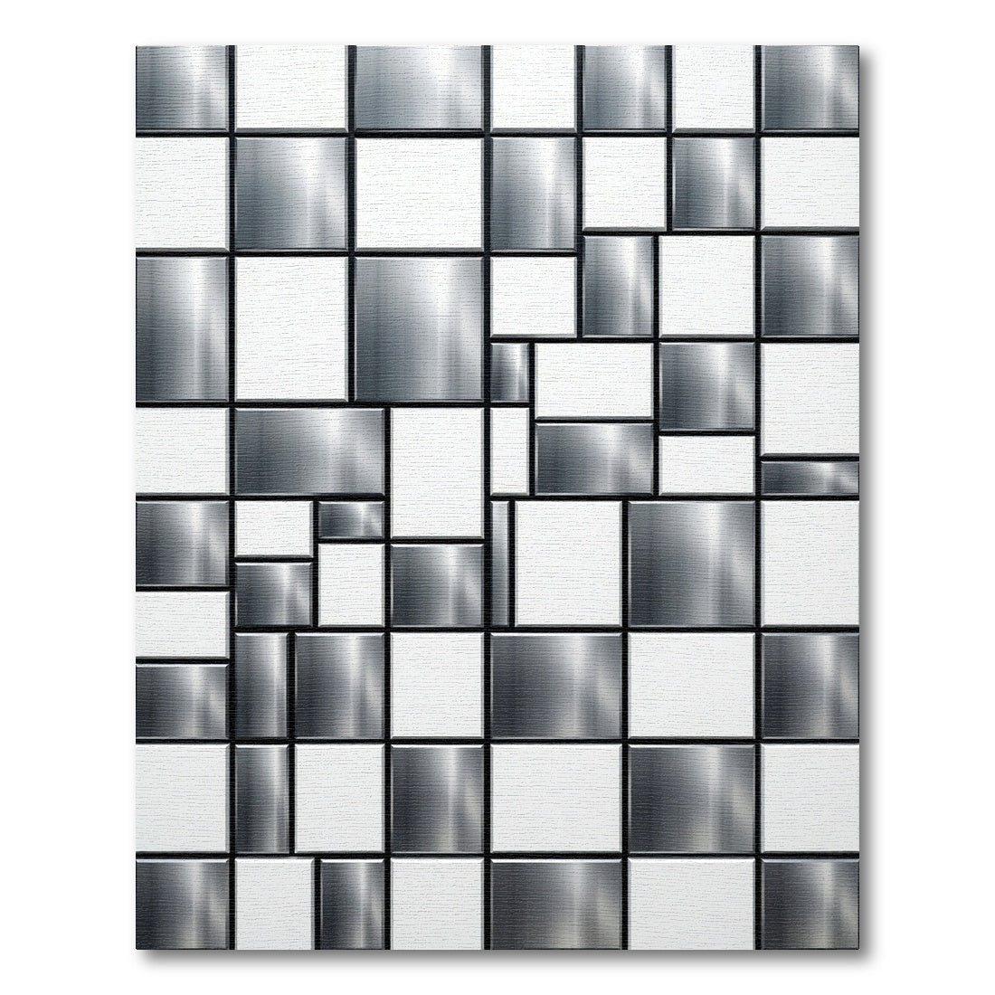 Monochrome Geometric Block Composition Rug
