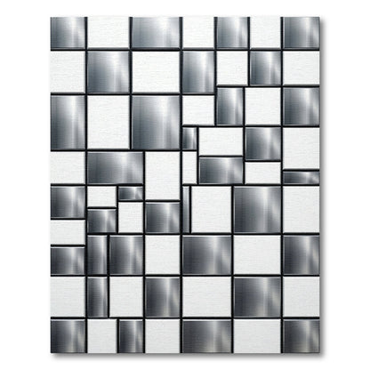 Monochrome Geometric Block Composition Rug