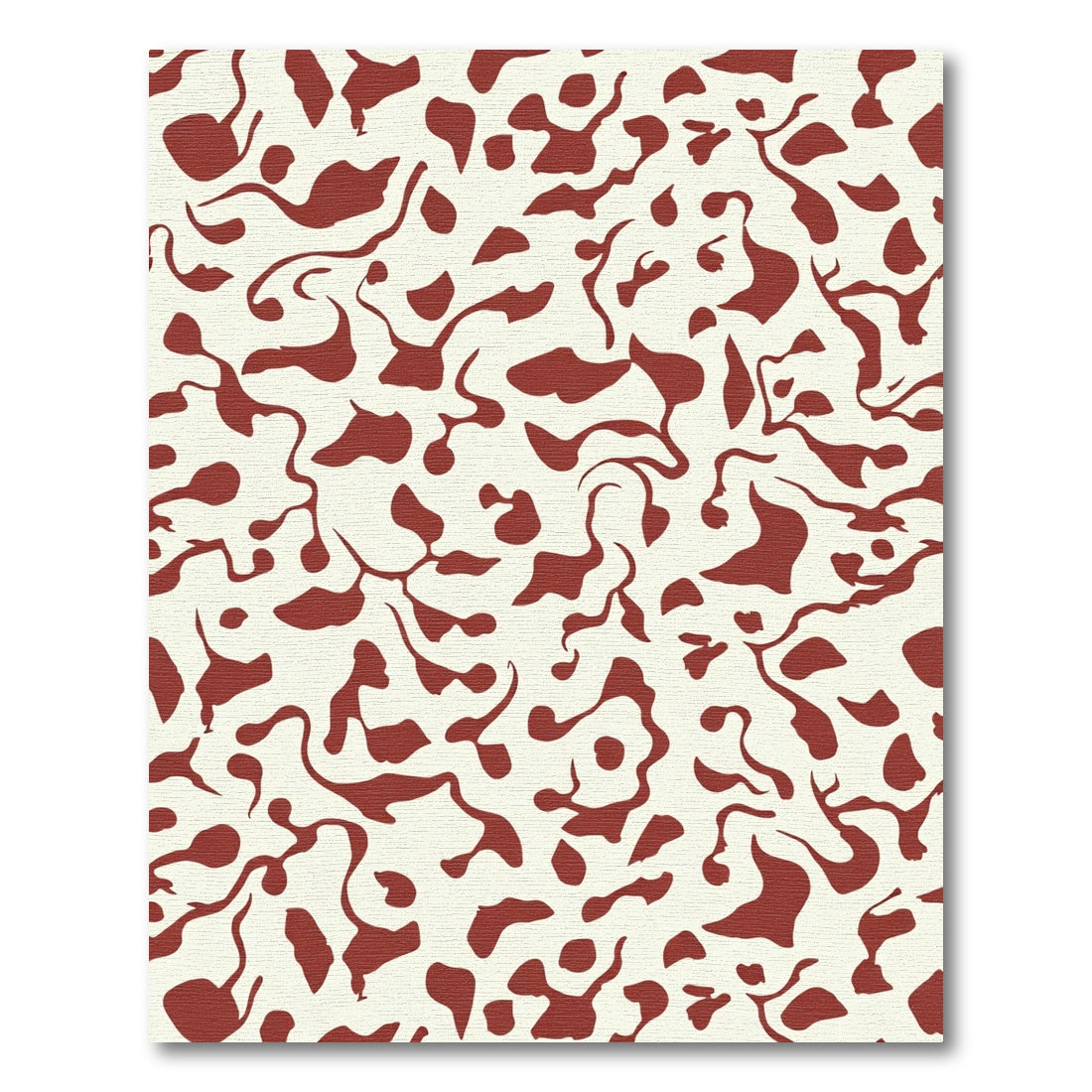 Crimson Abstract Organic Collage Rug