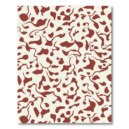 Crimson Abstract Organic Collage Rug