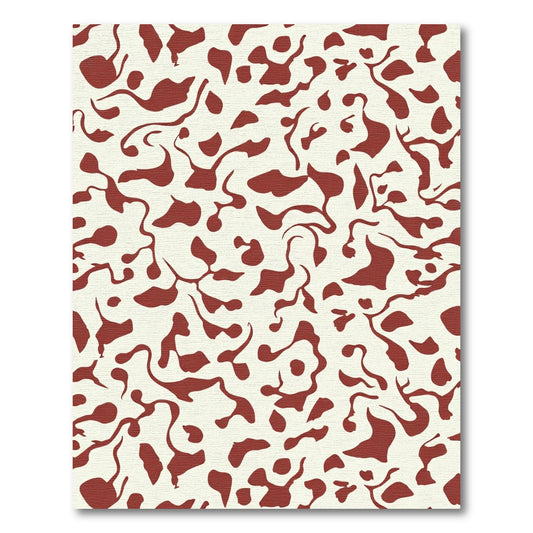 Crimson Abstract Organic Collage Rug