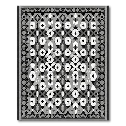 Monochromatic Geometric Diamond Overlay Rug