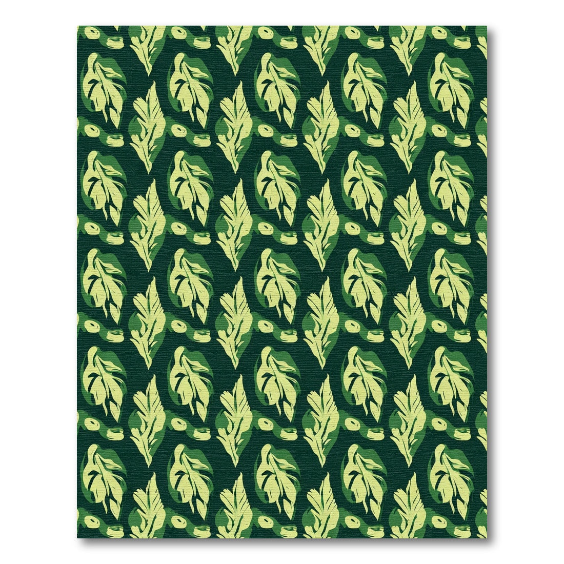 Lush Green Tropical Foliage Layout Rug
