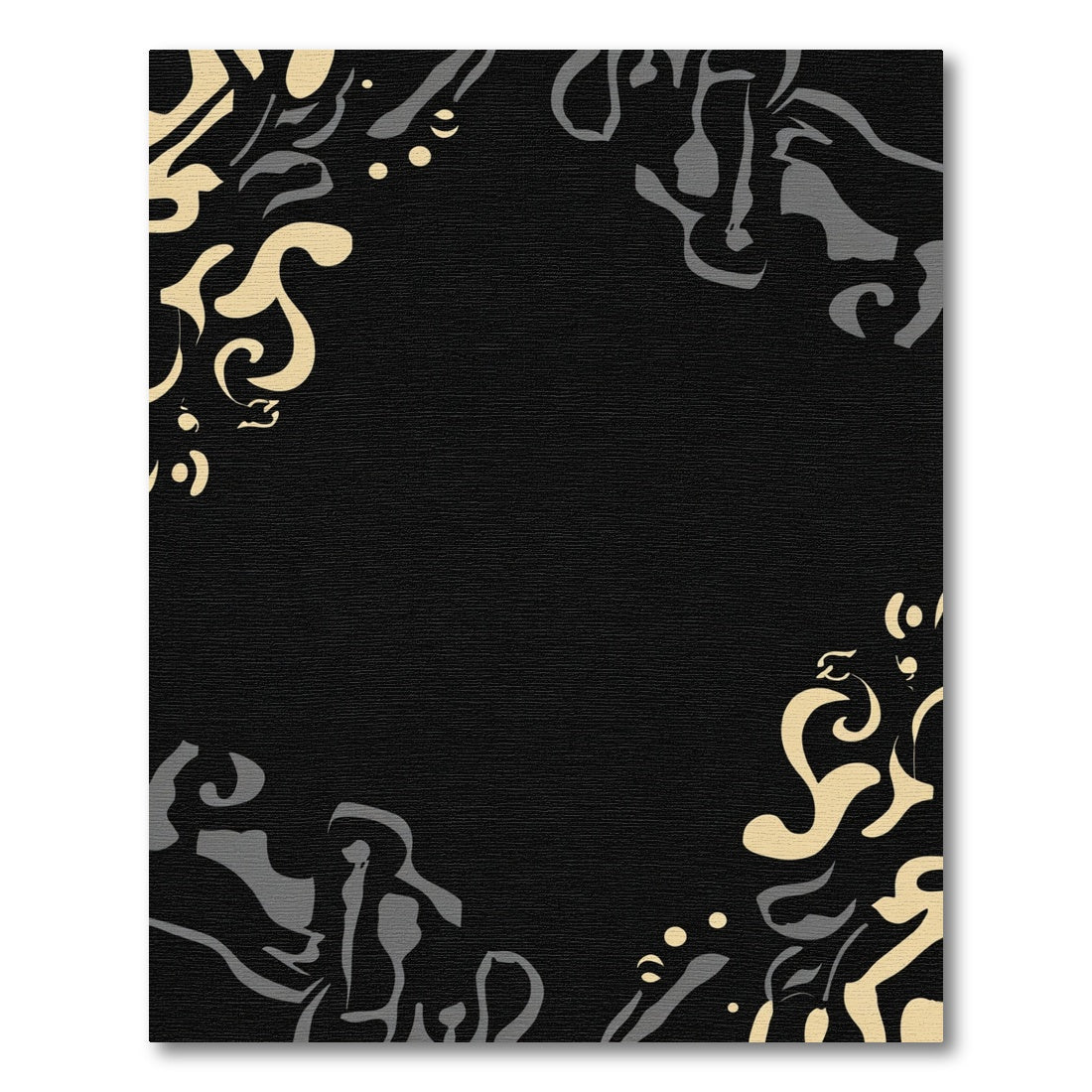 Black Beige Gray Abstract Swirl Rug