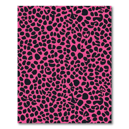 Vibrant Pink Black Animal Spots Rug