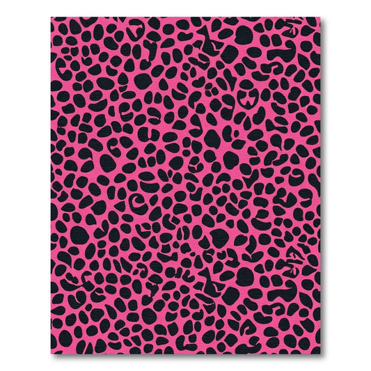Vibrant Pink Black Animal Spots Rug