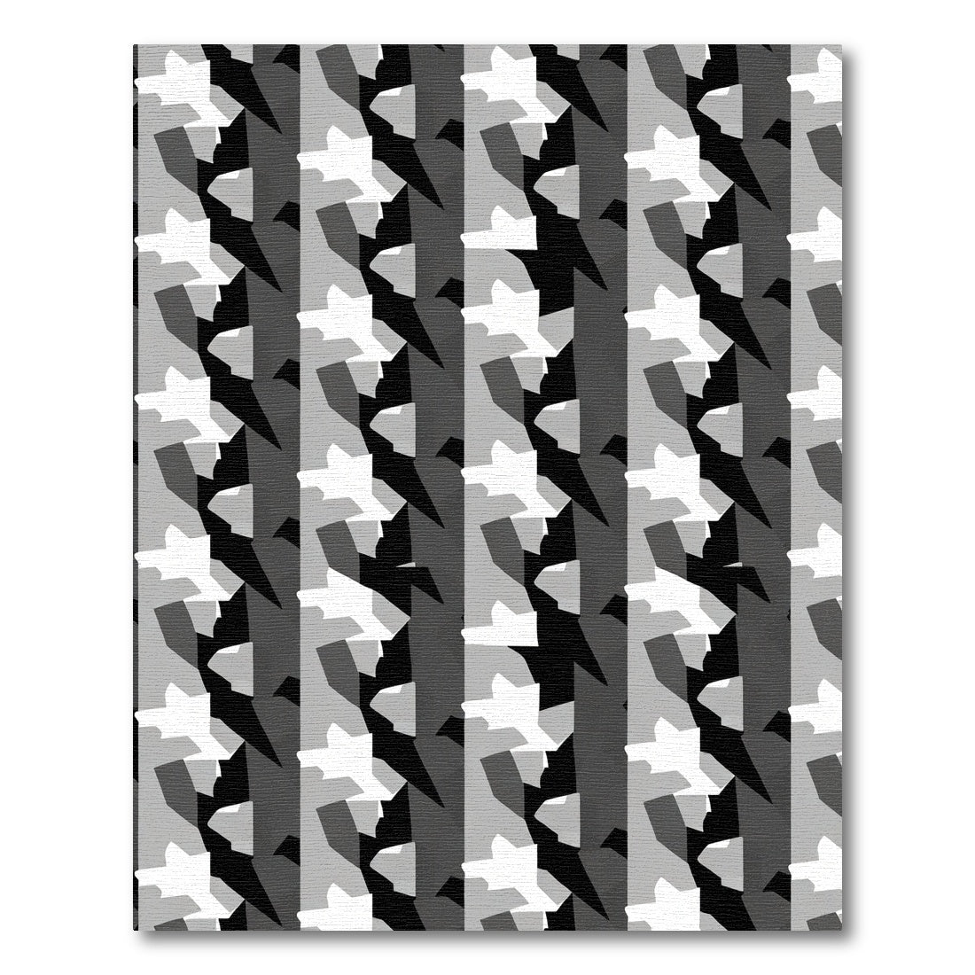 Modern Grey Geometric Stripe Rug
