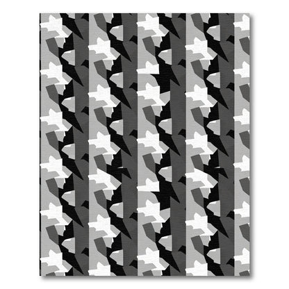 Modern Grey Geometric Stripe Rug