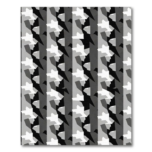 Modern Grey Geometric Stripe Rug