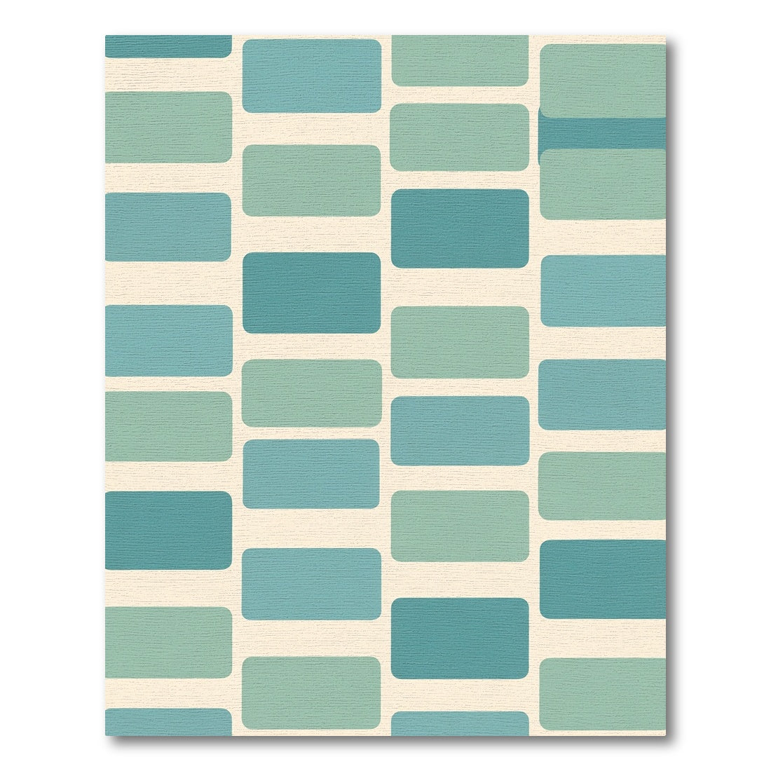 Teal Mint Rectangles Geometric Rug