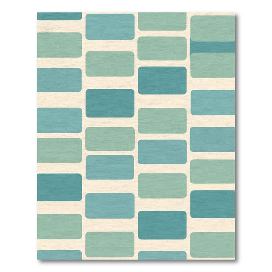 Teal Mint Rectangles Geometric Rug