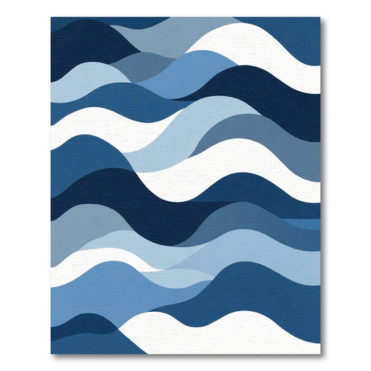 Flowing Azure Wave Layers Rug