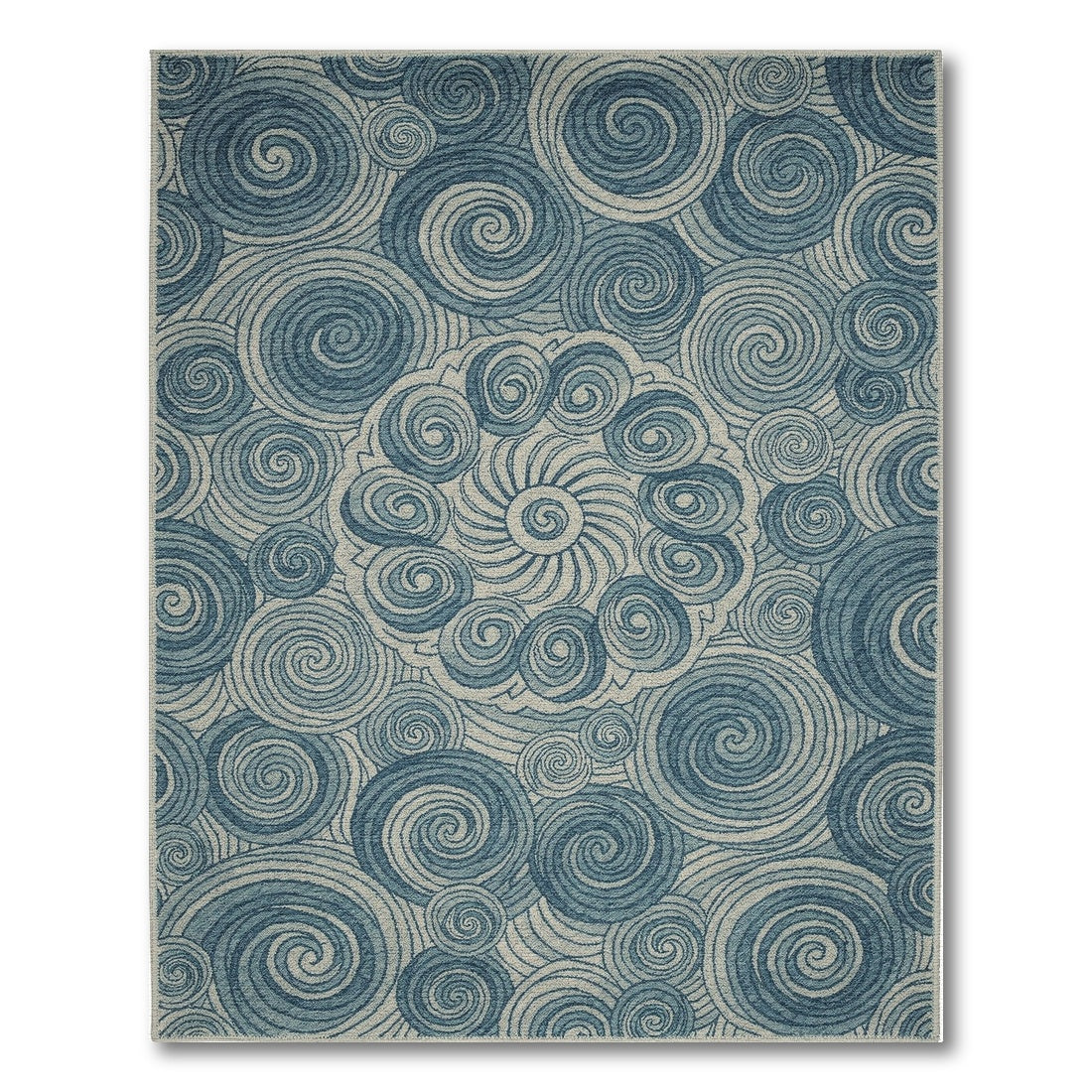 Blue Swirl Abstract Area Rug