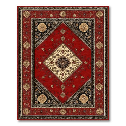 Red Persian Medallion Area Rug