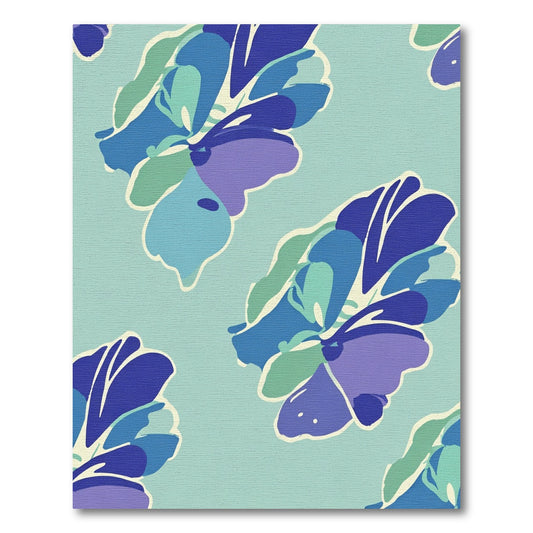 Bold Blue Purple Abstract Floral Rug