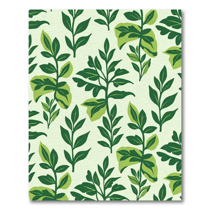 Emerald Green Foliage Botanical Print Rug