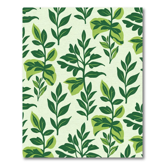 Emerald Green Foliage Botanical Print Rug