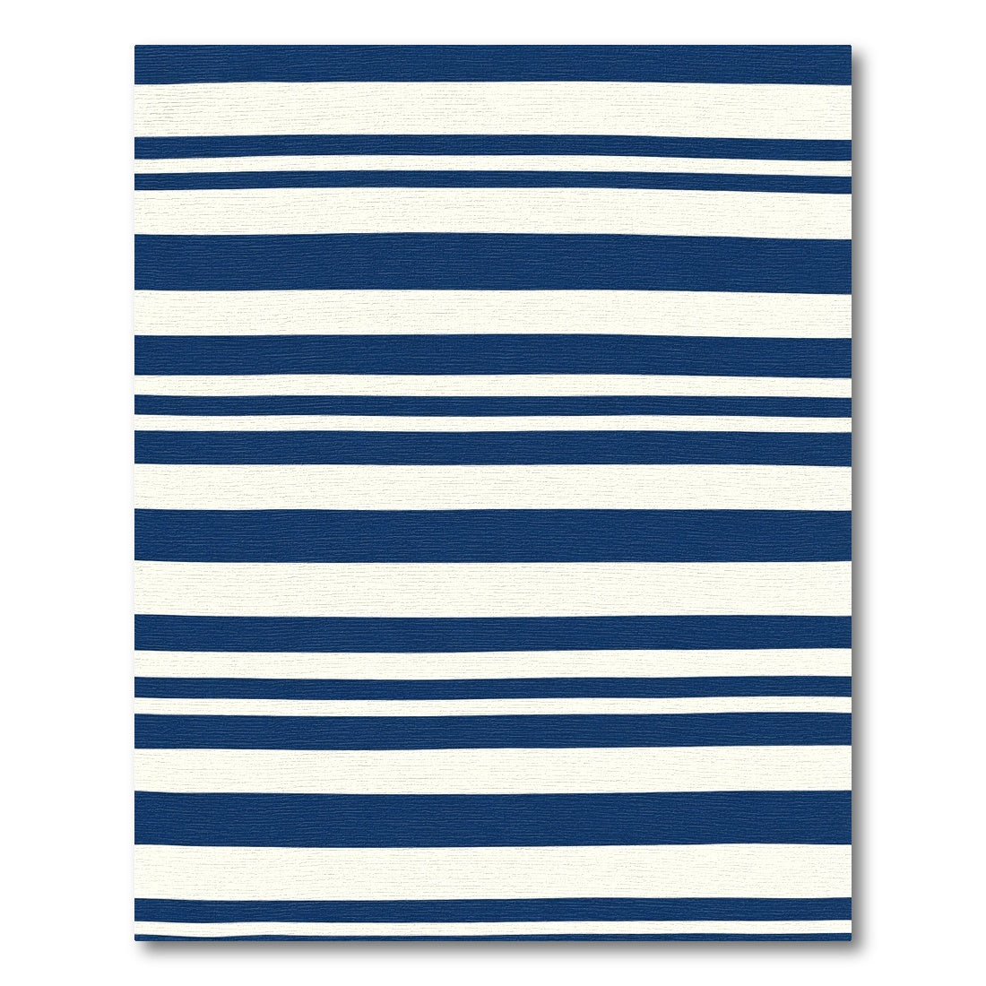 Marine Blue Cream Linear Bands Rug