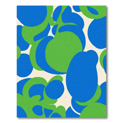 Bright Blue Green Organic Blobs Rug