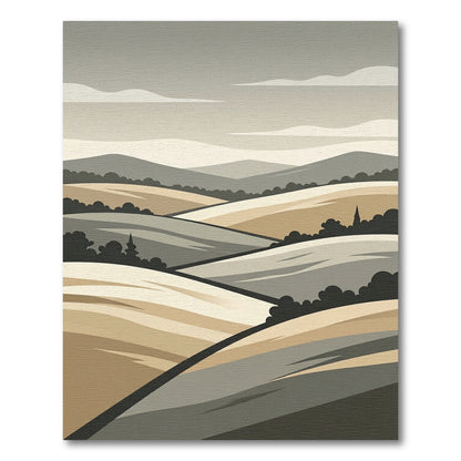 Earthy Hills Landscape Abstract Rug